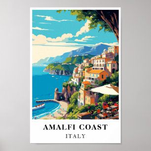 Poster Costa Amalfitana Itália Arte de Parede de Viagem R