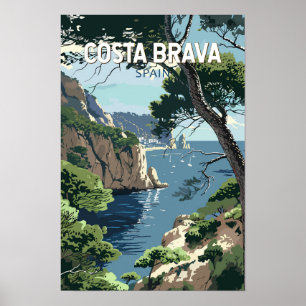 Poster Costa Brava Espanha Viagem Arte Vintage