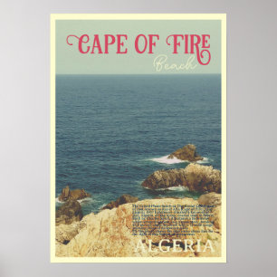 Poster Costa da praia do Cabo de Fogo Jijel, Argélia