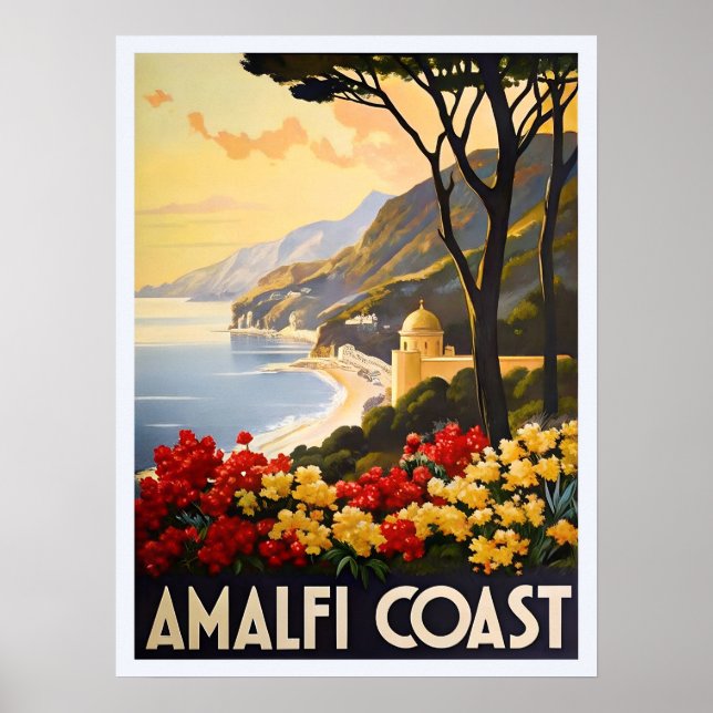 Poster Costa de Amalfi - Vistas impressionantes da costa  (Frente)