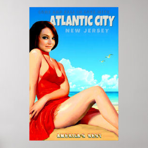 Poster Costa de Atlantic City Nova Jersey Melhor da Améri