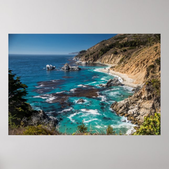 Poster Costa de Big Sur,Costa Oeste,Costa do Pacífico (Frente)