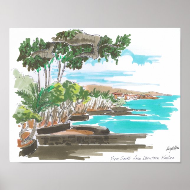Poster Costa de Kailua-Kona (Frente)