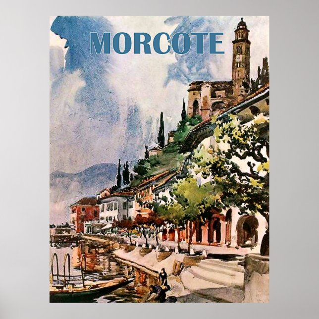Poster Costa de Morcote, lago Lugano, Suíça (Frente)