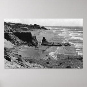 Pôster Costa de Newport, Oregon da opinião da praia de