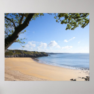 Poster Costa de Pembrokeshire do Pembroke da baía de