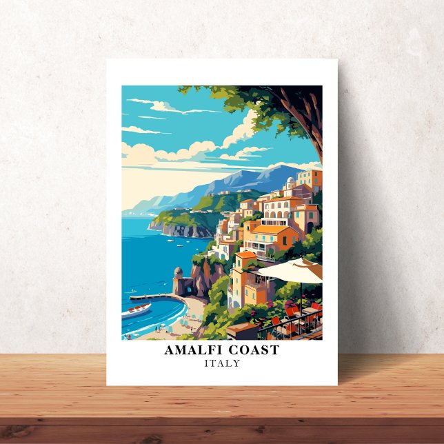 Poster Costa do Amalfi Itália Viagem Retro (Amalfi Coast Italy Travel Retro Poster
)