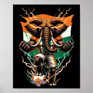 Poster Costa do Marfim Futebol Bandeira Vintage Orgulho A