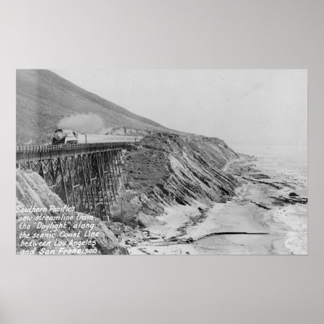 Poster Costa do Trem de Verão do Pacífico Sul (Frente)