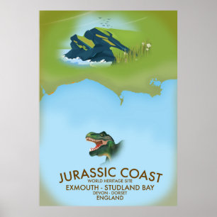 Poster Costa Jurássica Inglaterra Cartaz de viagem da Cos
