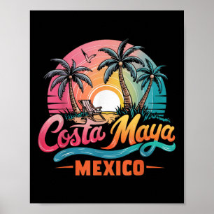 Poster Costa Maya México, Souvenir Praia Tropical de Suns