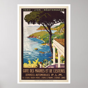 Poster Costa Mediterrânea De Marselha a Menton Paris