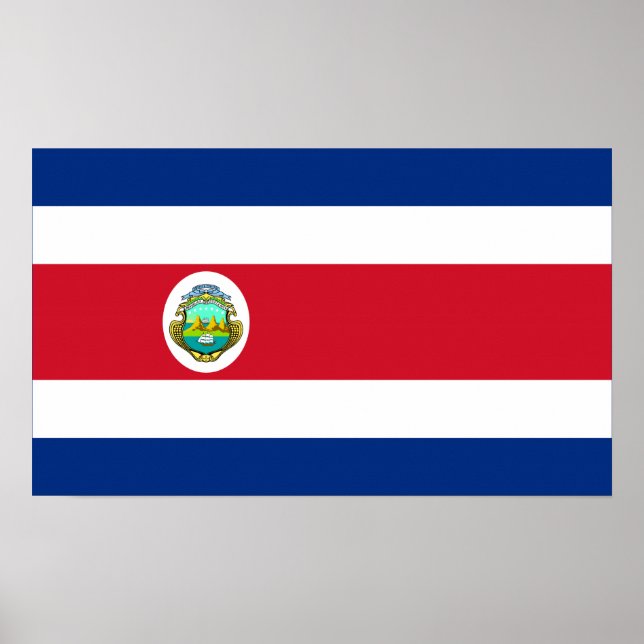 Pôster Costa Rica - Bandeira Nacional da Costa Rica (Frente)