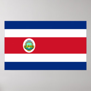 Pôster Costa Rica - bandeira nacional de Rican da costela