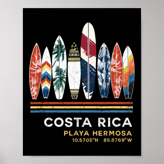 Poster Costa Rica Playa Hermosa Surf (Frente)
