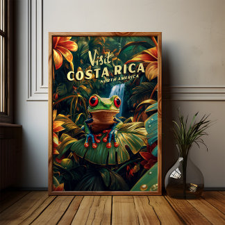 Poster Costa Rica Red-Eyed Tree Frog Travel