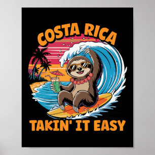Poster Costa Rican Vida Surfista Seja Fácil Costa Rica Sl