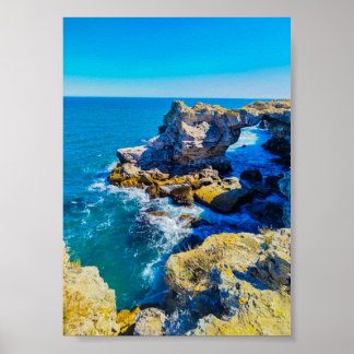 Poster Costa Rochosa com Mar Turquesa – Mediterrâneo