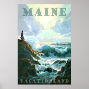 Poster Costa Rochosa do Maine Parque Nacional Acadia Viag