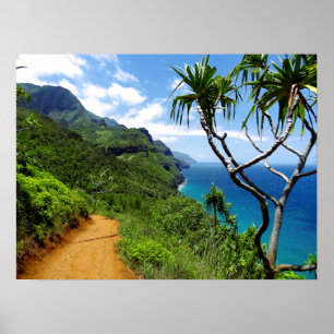 Pôster Costa tropical Havaí do Nepali de Kauai