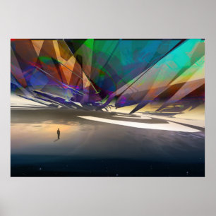 Poster Costas cósmicas do subconsciente - arte visionár