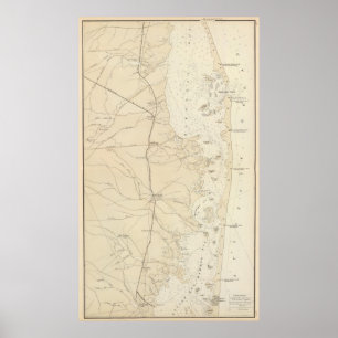 Poster Costeie a baía de Barnegat da seção ao mapa da