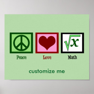 Poster Costume da matemática do amor da paz