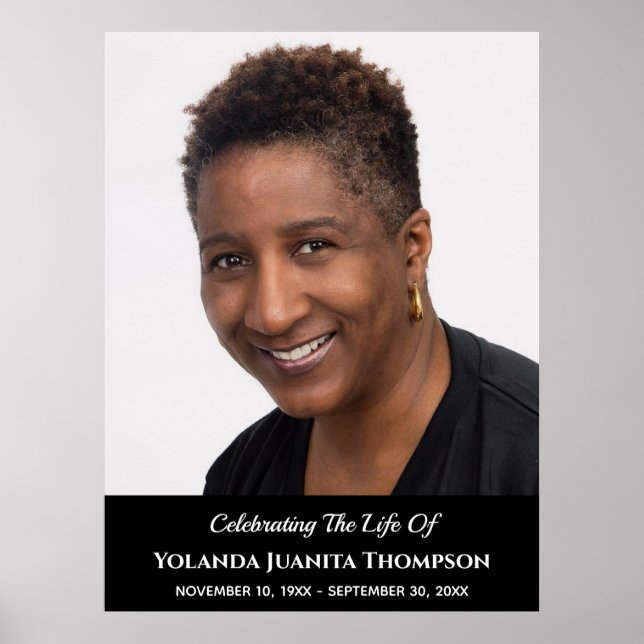 Poster Costume de Memorial de Funeral Foto de Luto de Con (Frente)