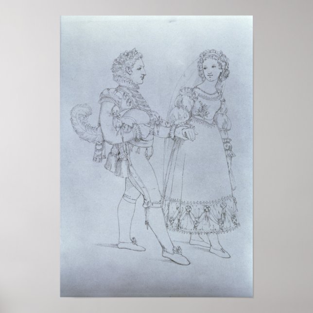 Poster Costume designs Figaro and Susanna from opera (Frente)