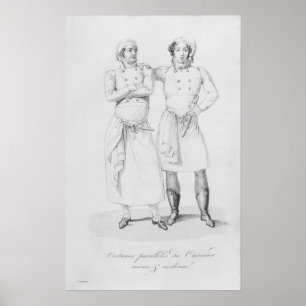 Pôster Costumes of cooks from different eras