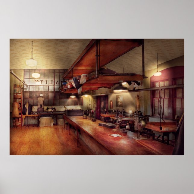 Pôster Costura - Industrial - Vestuário feito à medida (Frente)