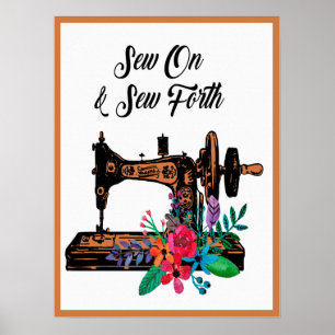 Poster Costure e Cose em Diante Citação Costureira Alfaia