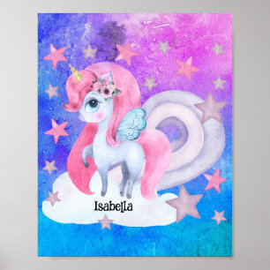 Poster Cota-d-d-água do Arco-Íris Personalizado