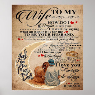 Poster Cota De Amor Para Esposa   Presente para a famíli