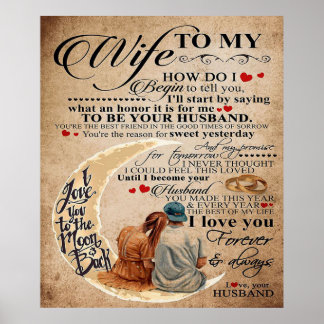 Poster Cota De Amor Para Esposa | Presente para a família