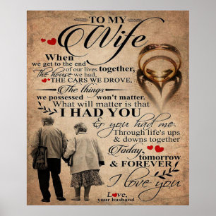 Poster Cota De Amor Para Esposa   Presente para Decoraç