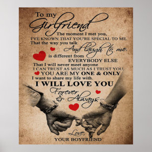 Poster Cota De Amor Para Namorada Melhor Presente Para