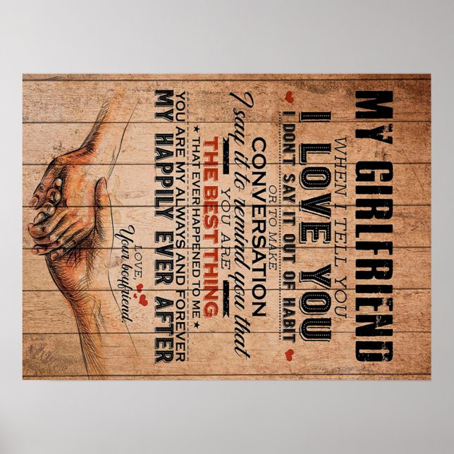 Poster Cota De Amor Para Namorada, Namorada Dom De Aniver (Frente)