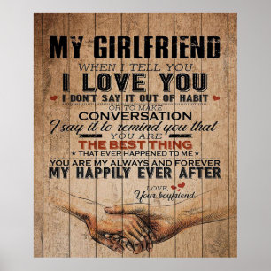 Poster Cota De Amor Para Namorada Presente de citação