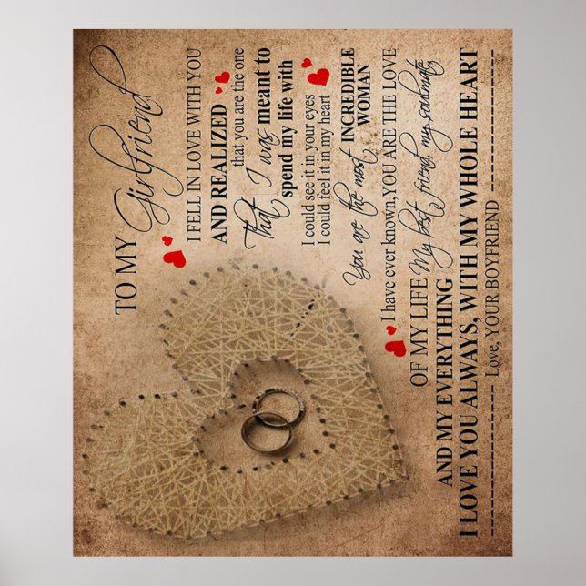 Poster Cota De Amor Para Namorado | Cotações Engraçadas P (Frente)