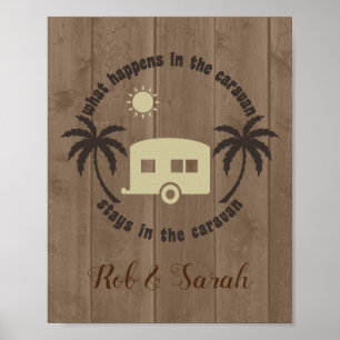 Poster Cota de Campanha Rustic Brown Wood Funny