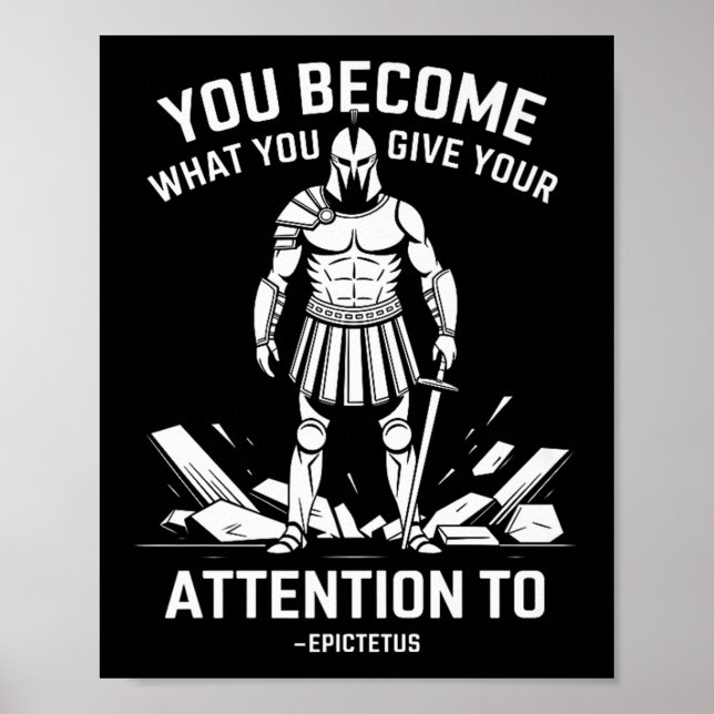 Poster Cota de Força Mental Estática Homens Epictetus Pre (Frente)