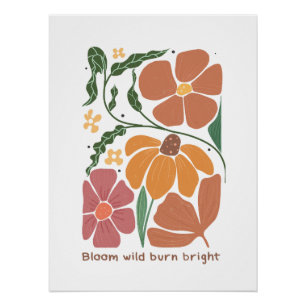 Pôster Cota de Inspiração Floral de Boho Retroativo