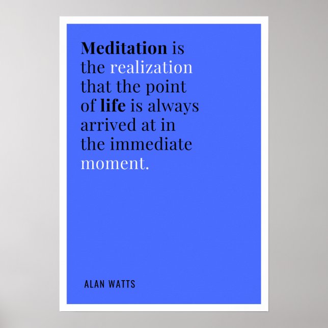 Poster Cota de Meditação Alan Watts (Frente)