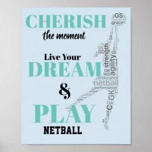 Poster Cota de Netball Motivada do Jogador