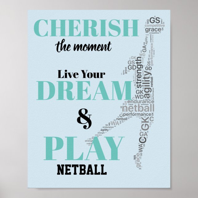 Poster Cota de Netball Motivada do Jogador (Frente)