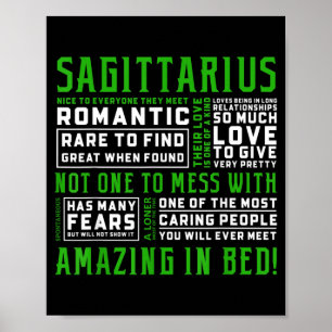 Poster Cota de Personalidade de Sagitário Astrologia Engr