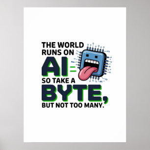 Poster Cota engraçada de Byte AI - Humor do Geek técnico