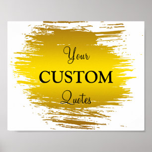 Poster Cota Personalizada do Traço de Pincel de Ouro