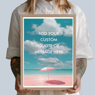 Poster Cota Personalizada – Guarda-sol de Praia Rosa